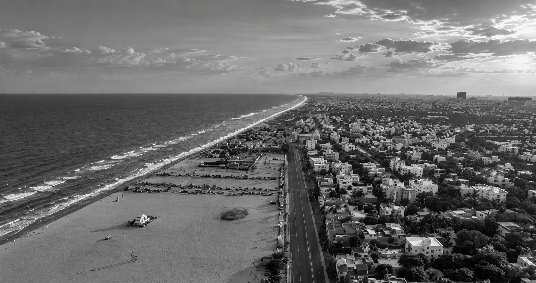 Chennai coastline and cityscape